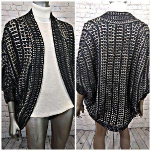 Joan Vass Black Sweater Cardigan Shrug Small